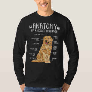 Camiseta Cão Engraçado de Anatomia do Retriever do Ouro