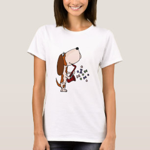 Camiseta Cão engraçado de Basset Hound que joga o saxofon