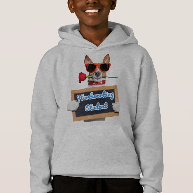 Camiseta cão engraçado de capuz com padrinho (Frente)