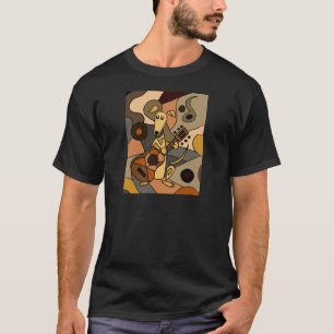 Camiseta Cão engraçado do galgo que joga o abstrato da