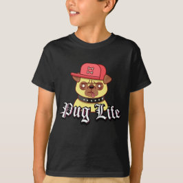 Camiseta Cão engraçado do Pug da vida do Pug