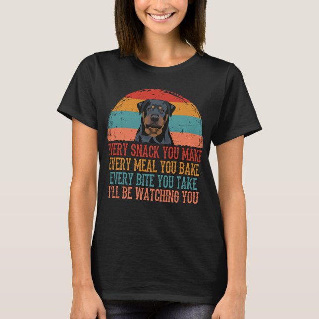 Camiseta Cão Engraçado Rottweiler (Frente)