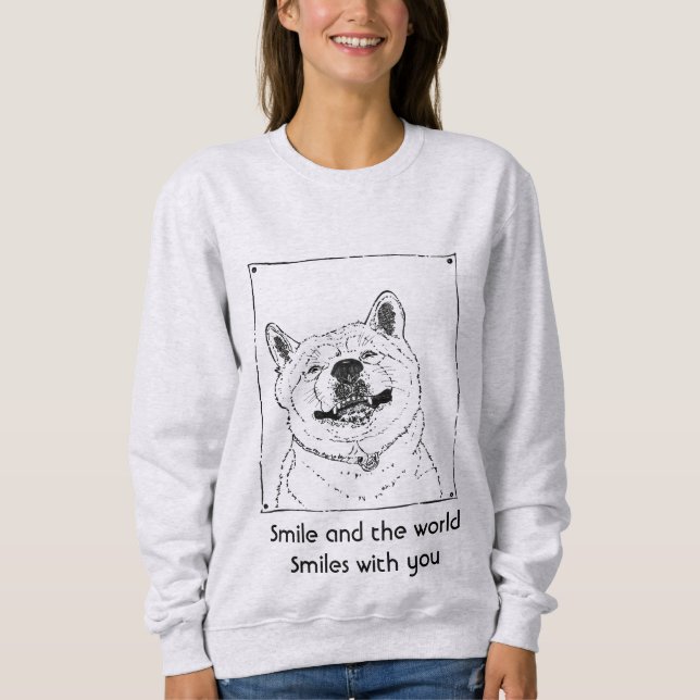 Camiseta cão engraçado sorrindo com slogan de uplifting (Frente)