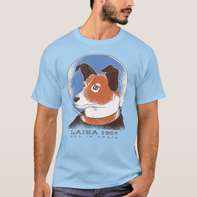 Camiseta Cão Espacial Soviético de Laika 1957 (Frente)