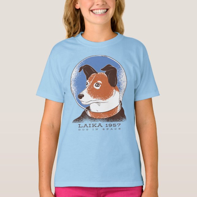 Camiseta Cão Espacial Soviético de Laika 1957 (Frente)