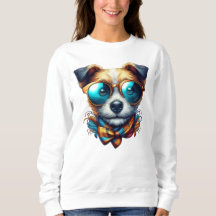 Cão Estiloso Com Óculos Arte Colorida de Pet Moder