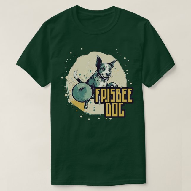 Camiseta Cão-Frisbee 3 (Frente do Design)