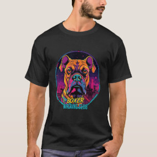 Camiseta Cão Futurístico do Cyberpunk Boxer Walking Club