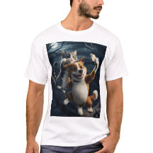 Cão, gato e selfie.