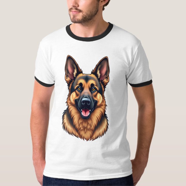 Camiseta Cão german shepherd - Amor a Cão Leal e Inteligent (Frente)