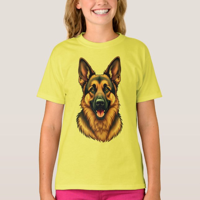 Camiseta Cão german shepherd - Amor a Cão Leal e Inteligent (Frente)