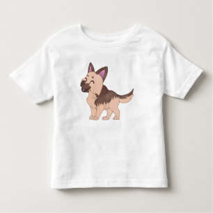 Camiseta Cão German shepherd Kawaii