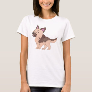 Camiseta Cão German shepherd Kawaii