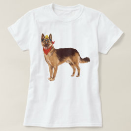 Camiseta Cão-German shepherd pintado à mão