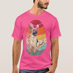 Camiseta Cão German shepherd Vintage Coelhinho de Ovo Feliz