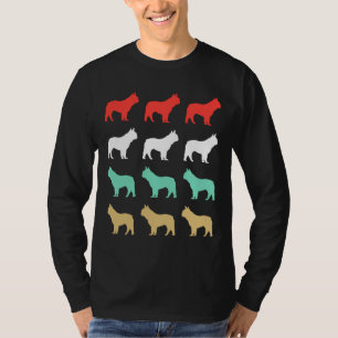Camiseta Cão-Grande Francês Vintage Estilo Retroativo Touro