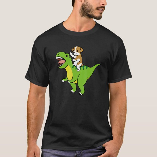 Camiseta Cão-Grande Inglês Andando Rex Dinossaur (Frente)