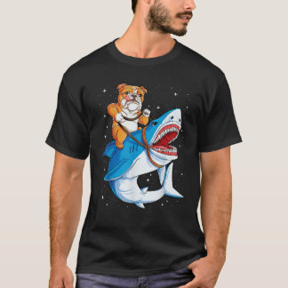 Camiseta Cão-Grande Inglês Andando Tubarão Jawsome Gif