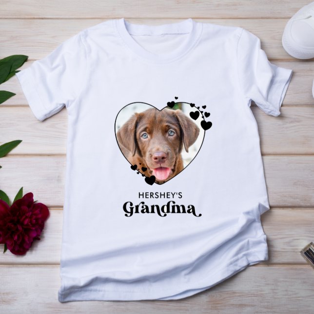 Camiseta Cão GRANDMA Cão Personalizado Cão-do-Coração Lover (Criador carregado)