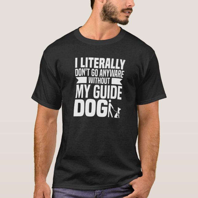 Camiseta Cão-guia - Cegos cegos em Braille com deficiência  (Frente)