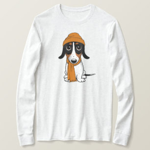 Camiseta Cão-Hipster Piebald Dachshund