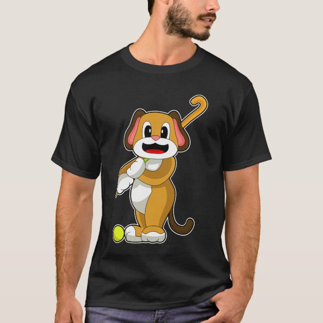 Camiseta Cão Hockey stick (Frente)