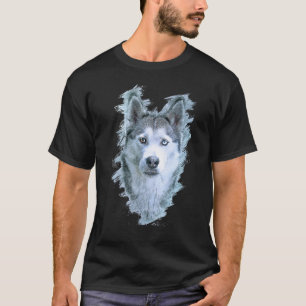 Camiseta Cão Husky Siberiano Husky Feliz