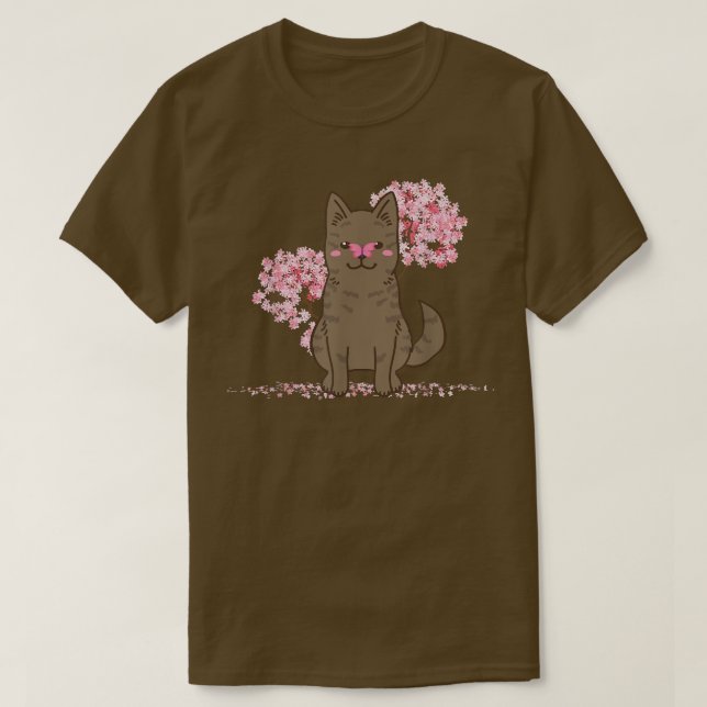 Camiseta Cão Kawaii Sakura Cherry Blossom Kai Ken (Frente do Design)