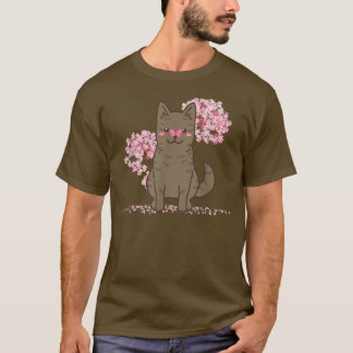 Camiseta Cão Kawaii Sakura Cherry Blossom Kai Ken