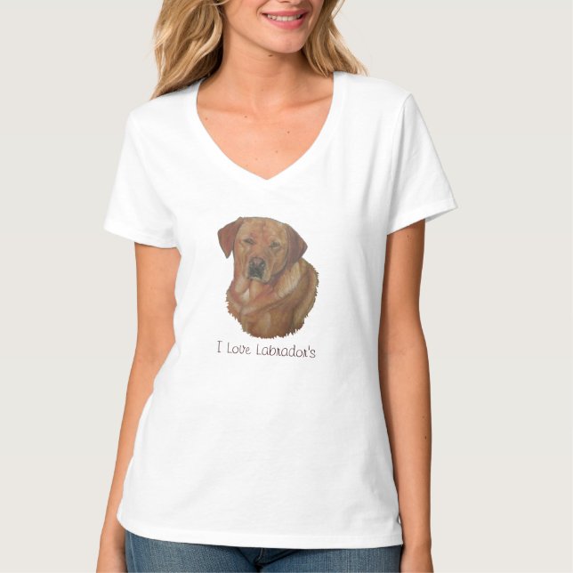 Camiseta cão labrador ouro (Frente)