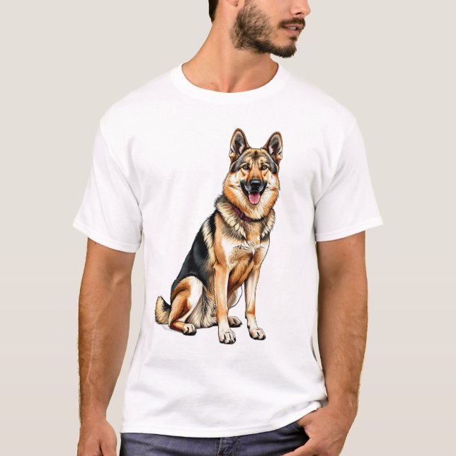 Camiseta Cão lobo da Checoslováquia alegre (Frente)