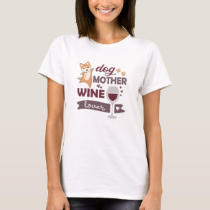 Camiseta Cão Mãe Vinho Cachorro Cachorro Xiba Vinho Vermelh