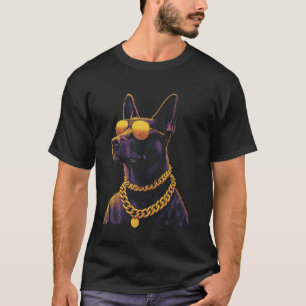 Camiseta Cão Malinois Belga Com Óculos De Sol