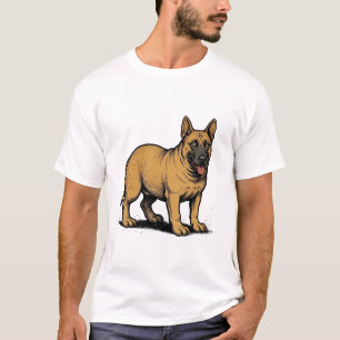 Camiseta Cão Malinois Belga Vintage: Cão de Trabalho Clássi