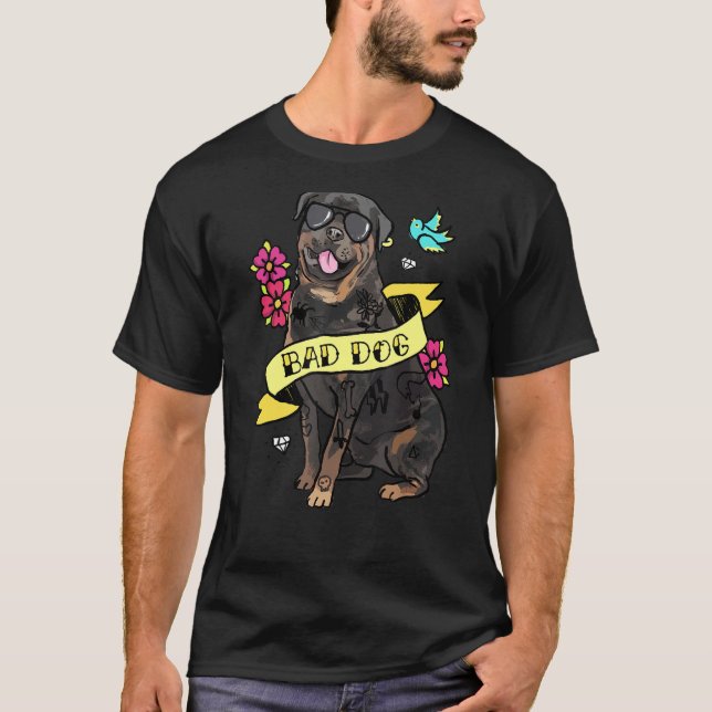 Camiseta Cão Mau Rottweiler (Frente)