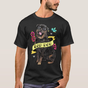 Camiseta Cão Mau Rottweiler Tatuagem