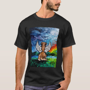 Camiseta Cão Memorial de Noite Estrelada Anjo Golden Retrie