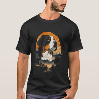 Camiseta Cão Montanha Bernesa Paz Natureza Zen
