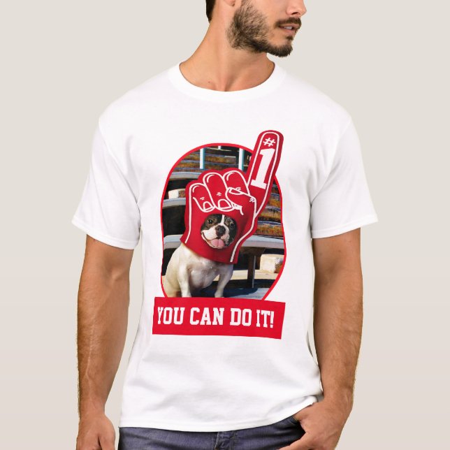 Camiseta Cão Na Mão De Espuma (Frente)