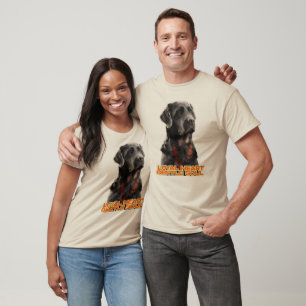 Camiseta Cão Negro Elegante - Arte Pet Realista