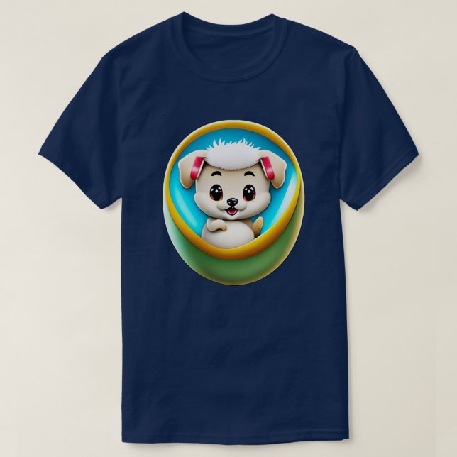 Camiseta Cão no ovo 239 (Frente do Design)