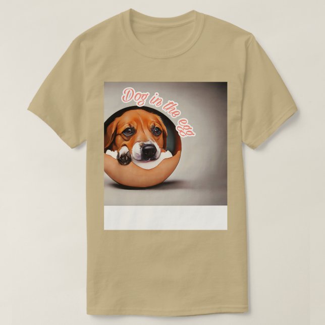 Camiseta cão no ovo 254 (Frente do Design)