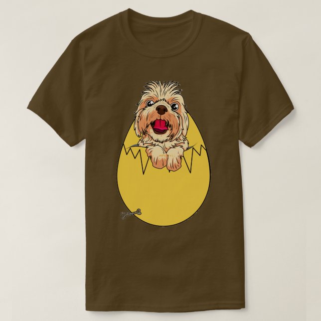 Camiseta cão no ovo 297 (Frente do Design)