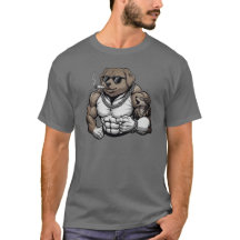 Cão NSDR, musculoso, tatuado, fisiculturista