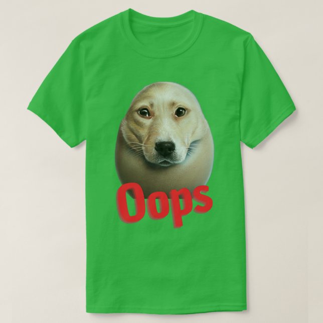 Camiseta cão num ovo 1 (Frente do Design)