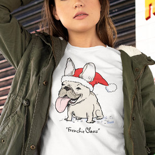 Camiseta Cão Papai Noel de Frenchie do Natal do buldogue