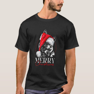 Camiseta Cão Pastor Alemão do Papai Noel Feliz Natal mãe do