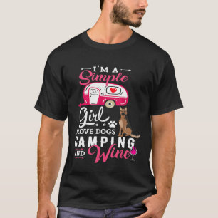 Camiseta Cão Pastor Alemão Eu Sou Uma Rapariga Simples Aman