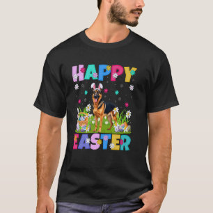 Camiseta Cão Pastor Alemão Feliz Caça ao Ovo de Páscoa Bunn