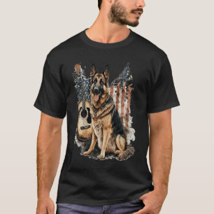 Camiseta Cão pastor alemão Música Country Rodeio Americano